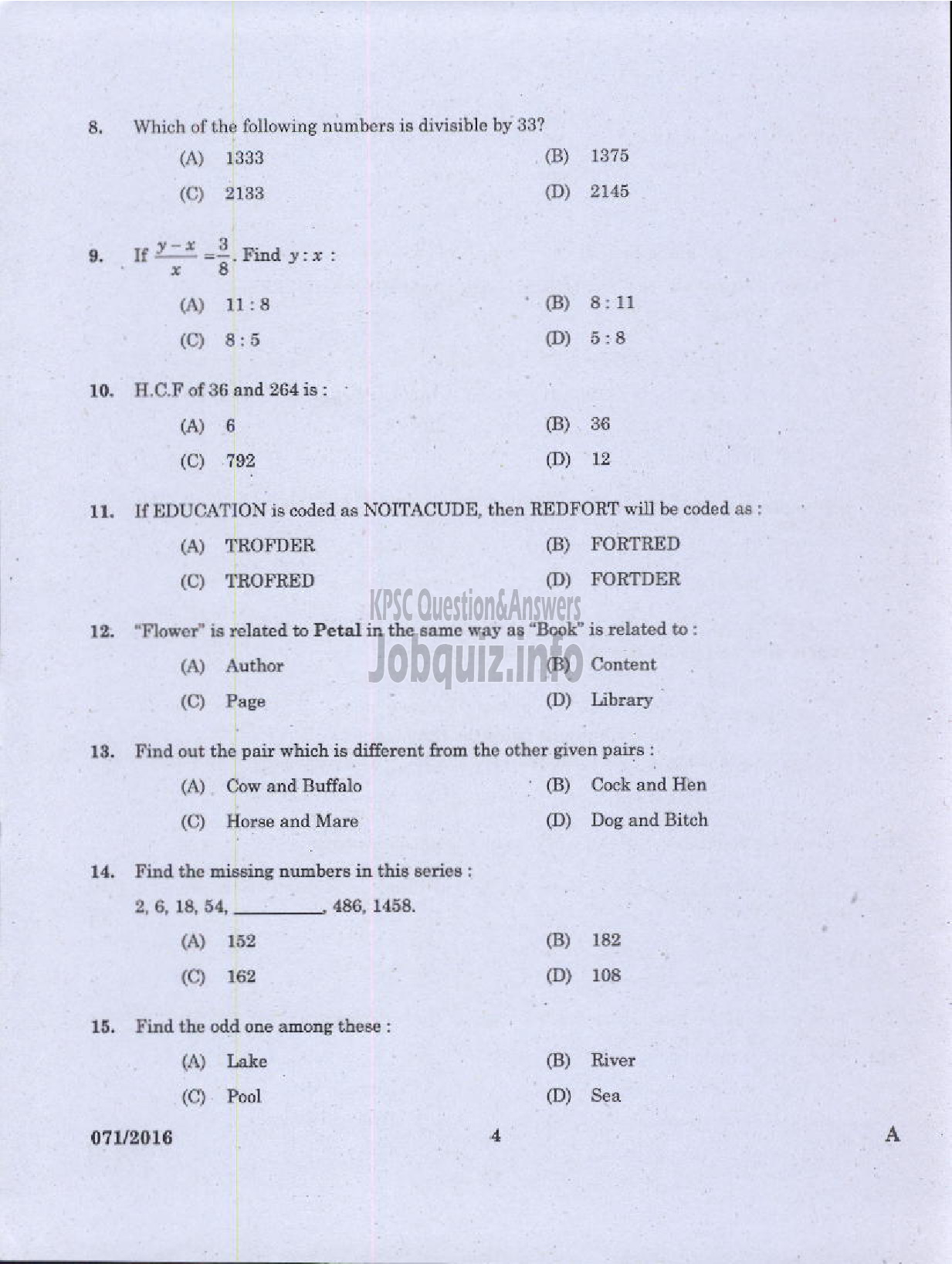 Kerala PSC Question Paper - ASSISTANT UNIVERSITIES IN KERALA-2