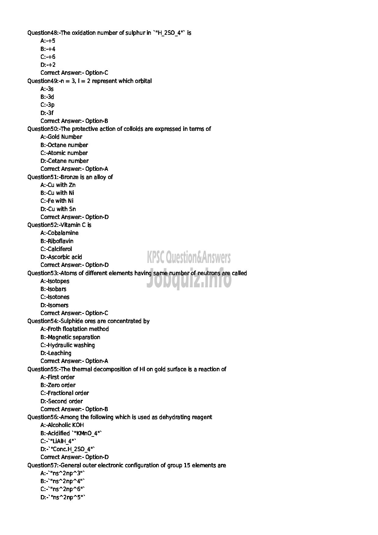 Kerala PSC Question Paper - ASSITANT TESTER CUM GAUGER MALABAR CEMMENTS LTD-6