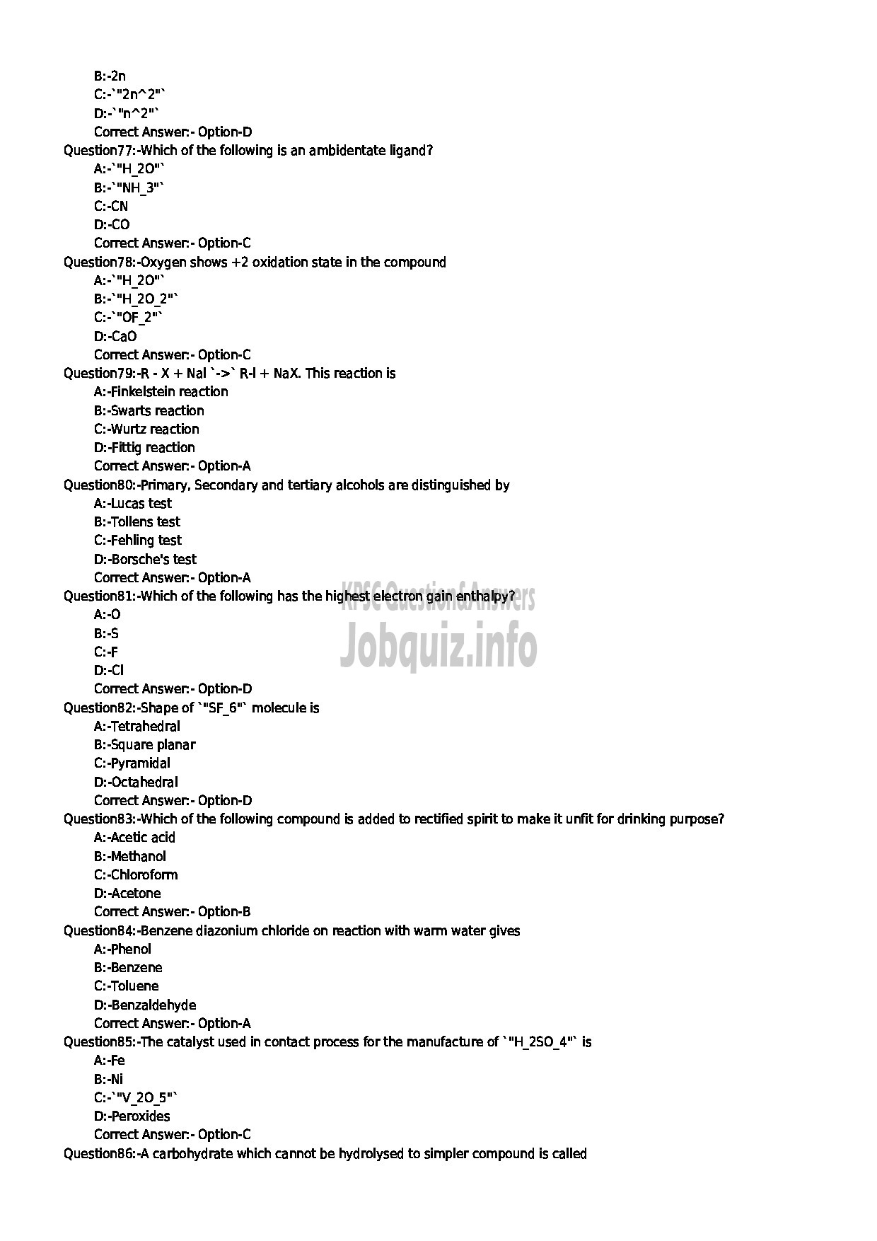 Kerala PSC Question Paper - ASSITANT TESTER CUM GAUGER MALABAR CEMMENTS LTD-9