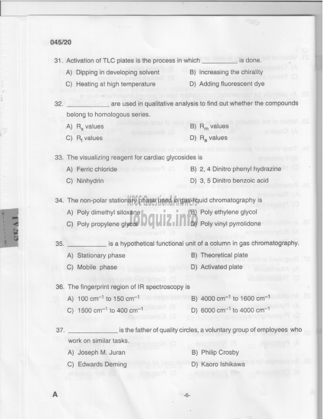 Kerala PSC Question Paper - Analyst Gr III - Drugs Control-4