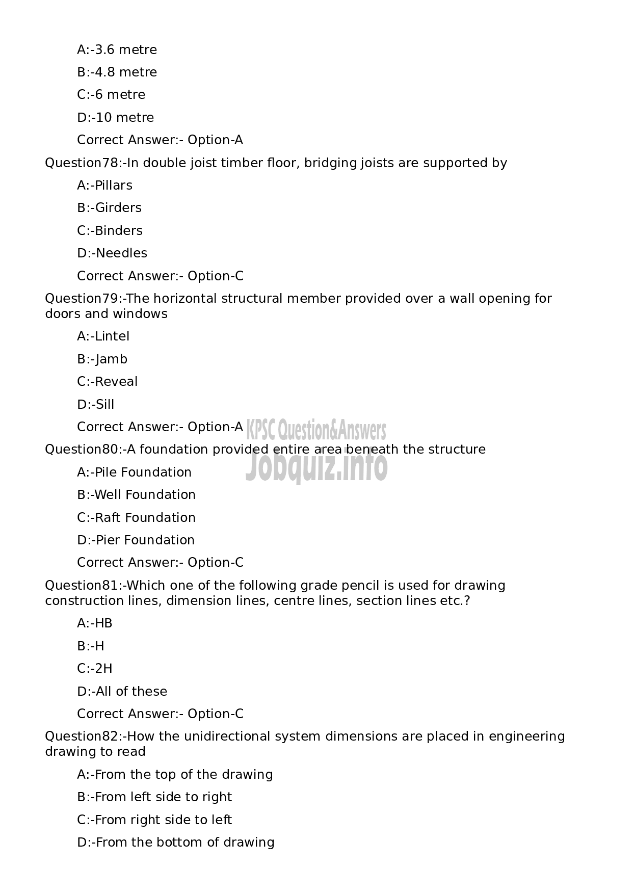 Kerala PSC Question Paper - Architectural Draftsman Grade II-15