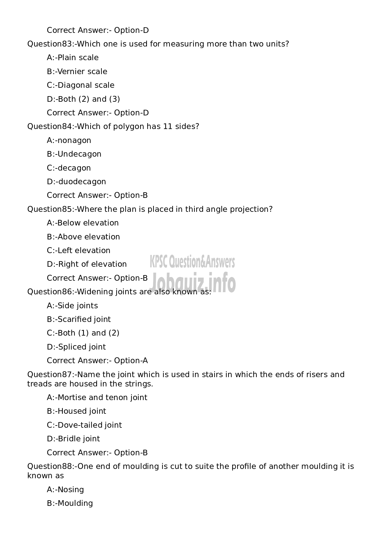 Kerala PSC Question Paper - Architectural Draftsman Grade II-16