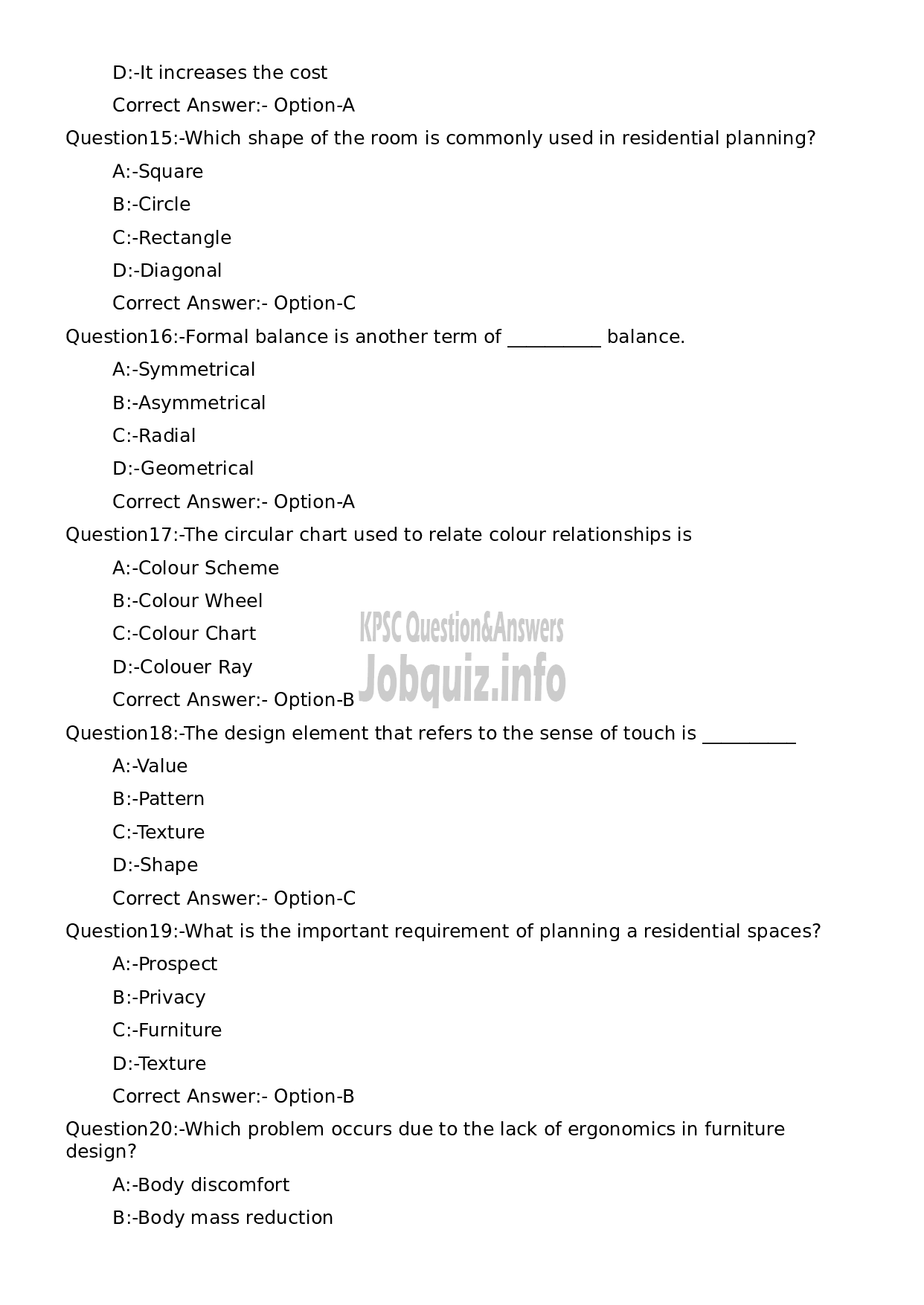 Kerala PSC Question Paper - Architectural Draftsman Grade II-4