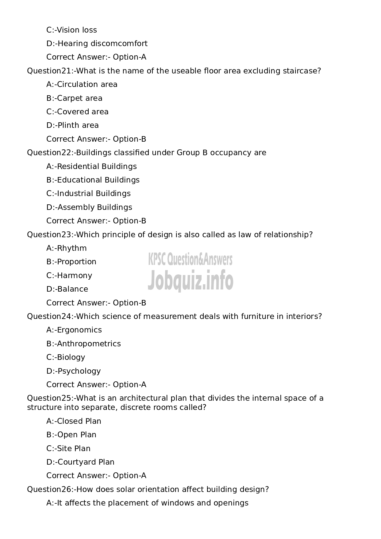 Kerala PSC Question Paper - Architectural Draftsman Grade II-5