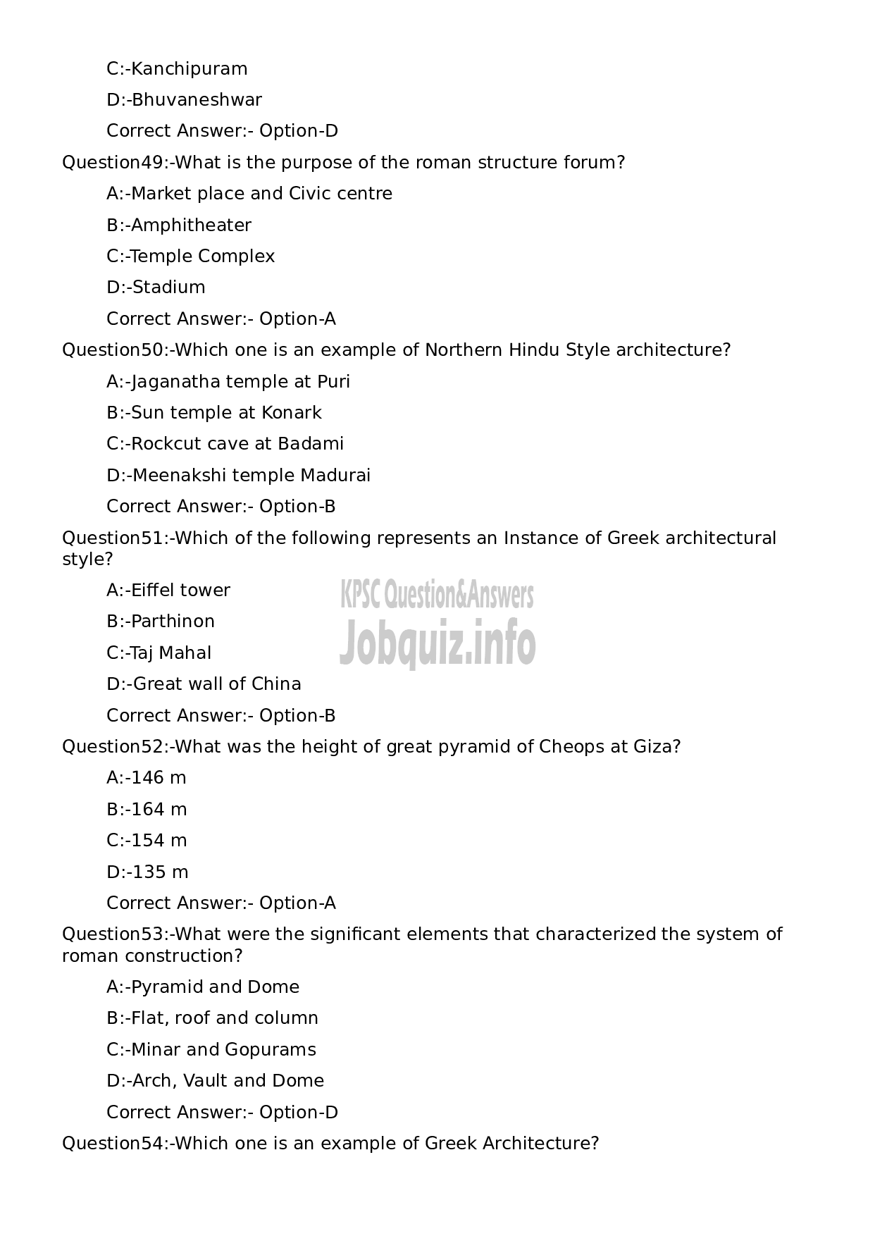 Kerala PSC Question Paper - Architectural Draftsman Grade II-10