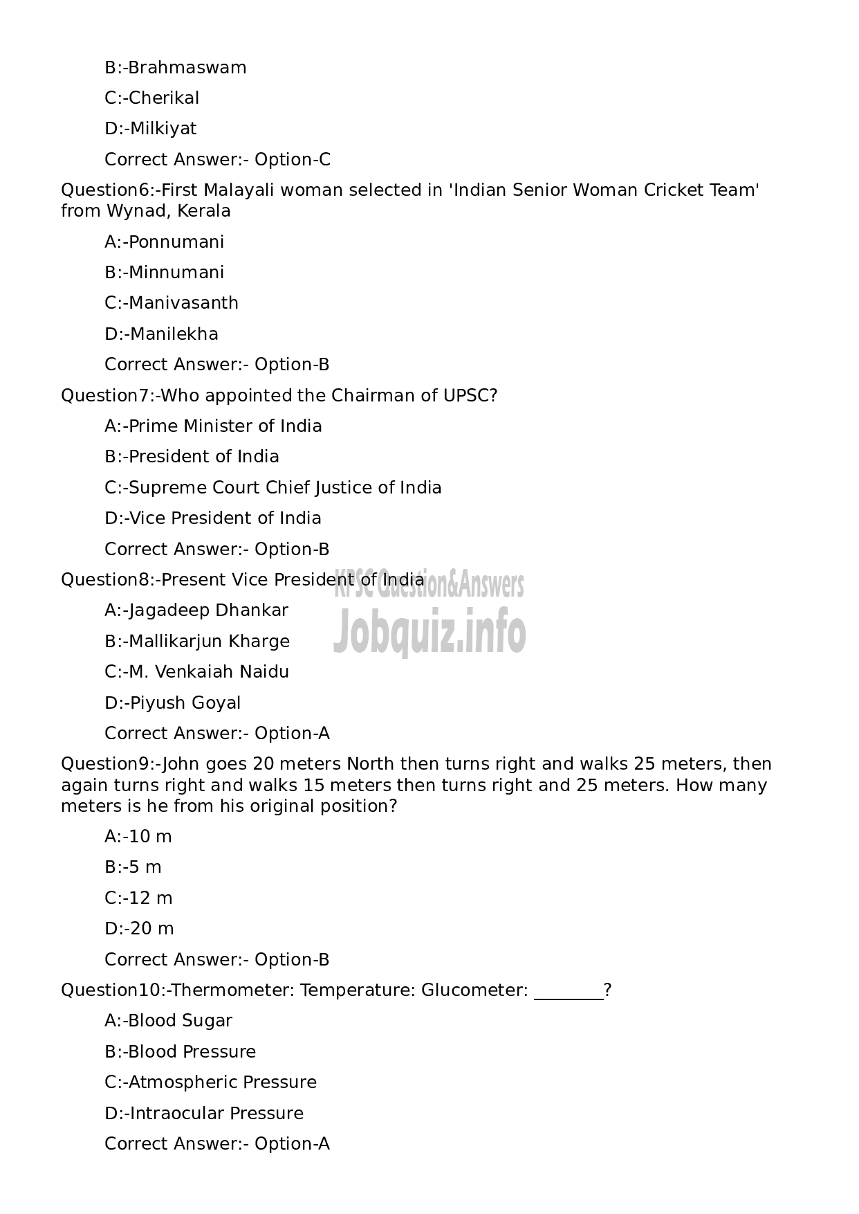 Kerala PSC Question Paper - Artist Modeller-2