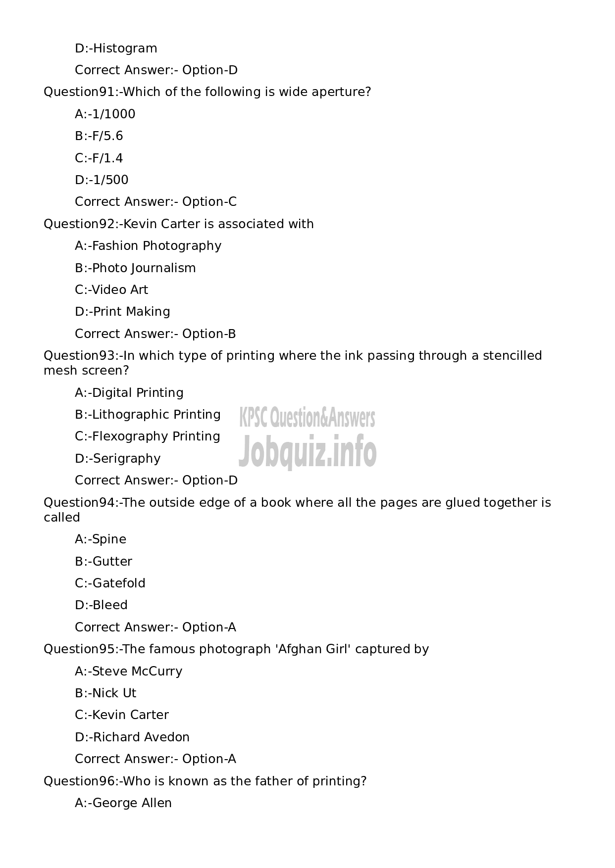 Kerala PSC Question Paper - Artist Modeller-18