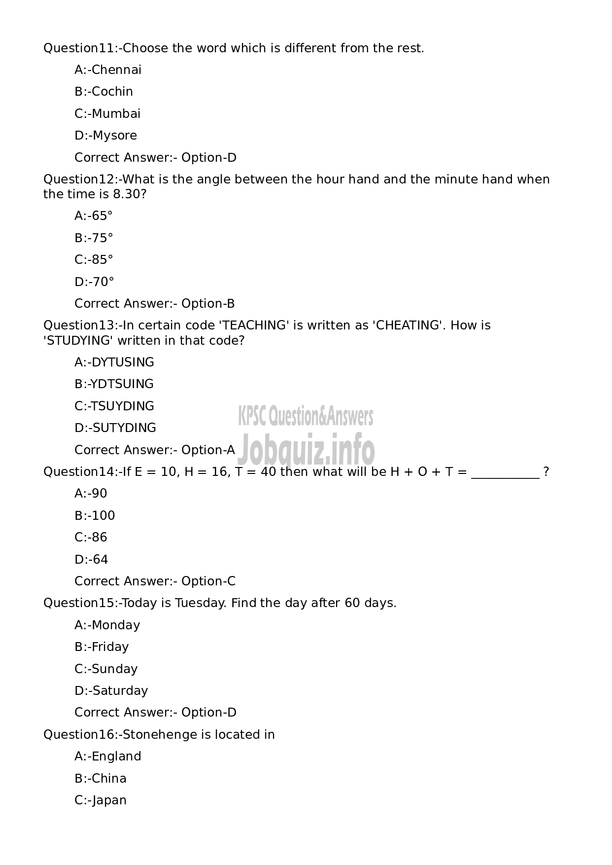 Kerala PSC Question Paper - Artist Modeller-3