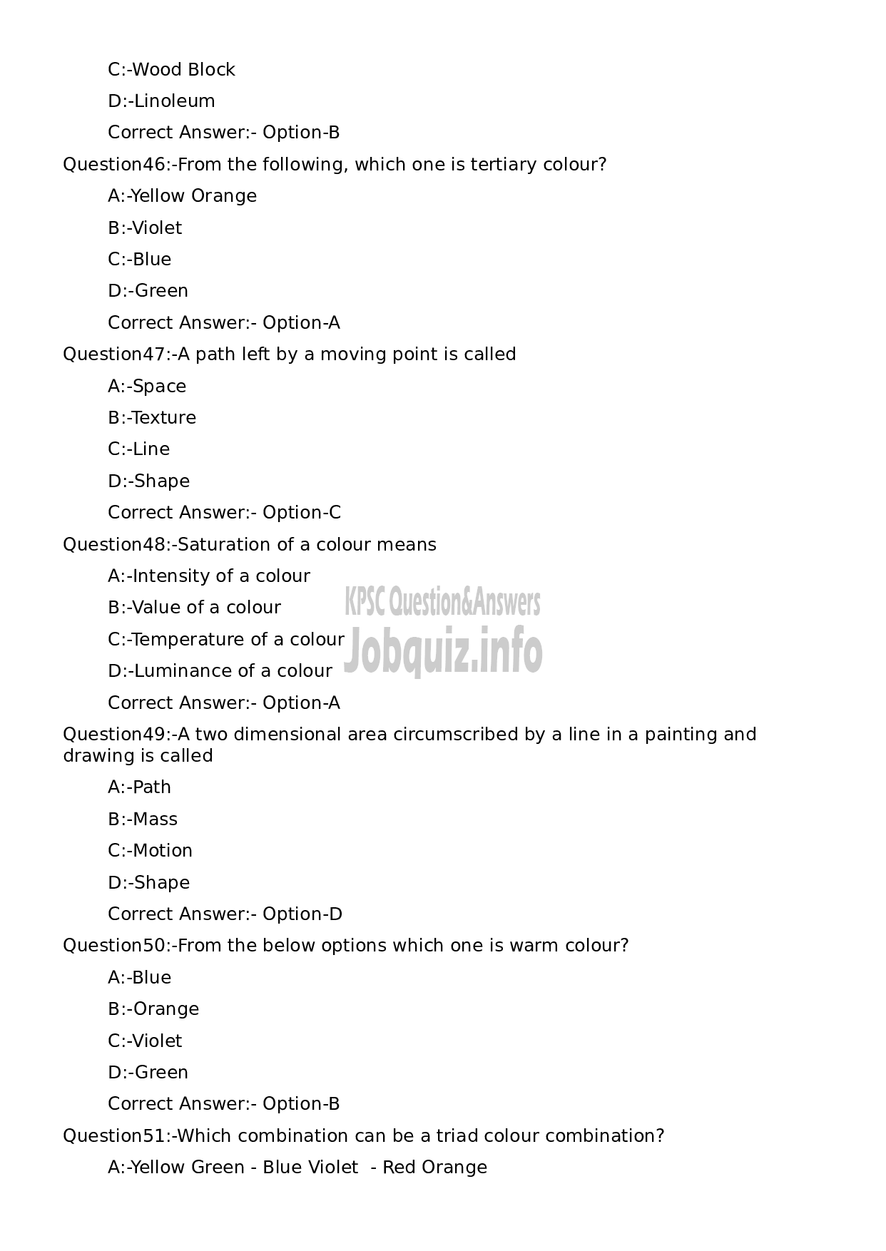 Kerala PSC Question Paper - Artist Modeller-9