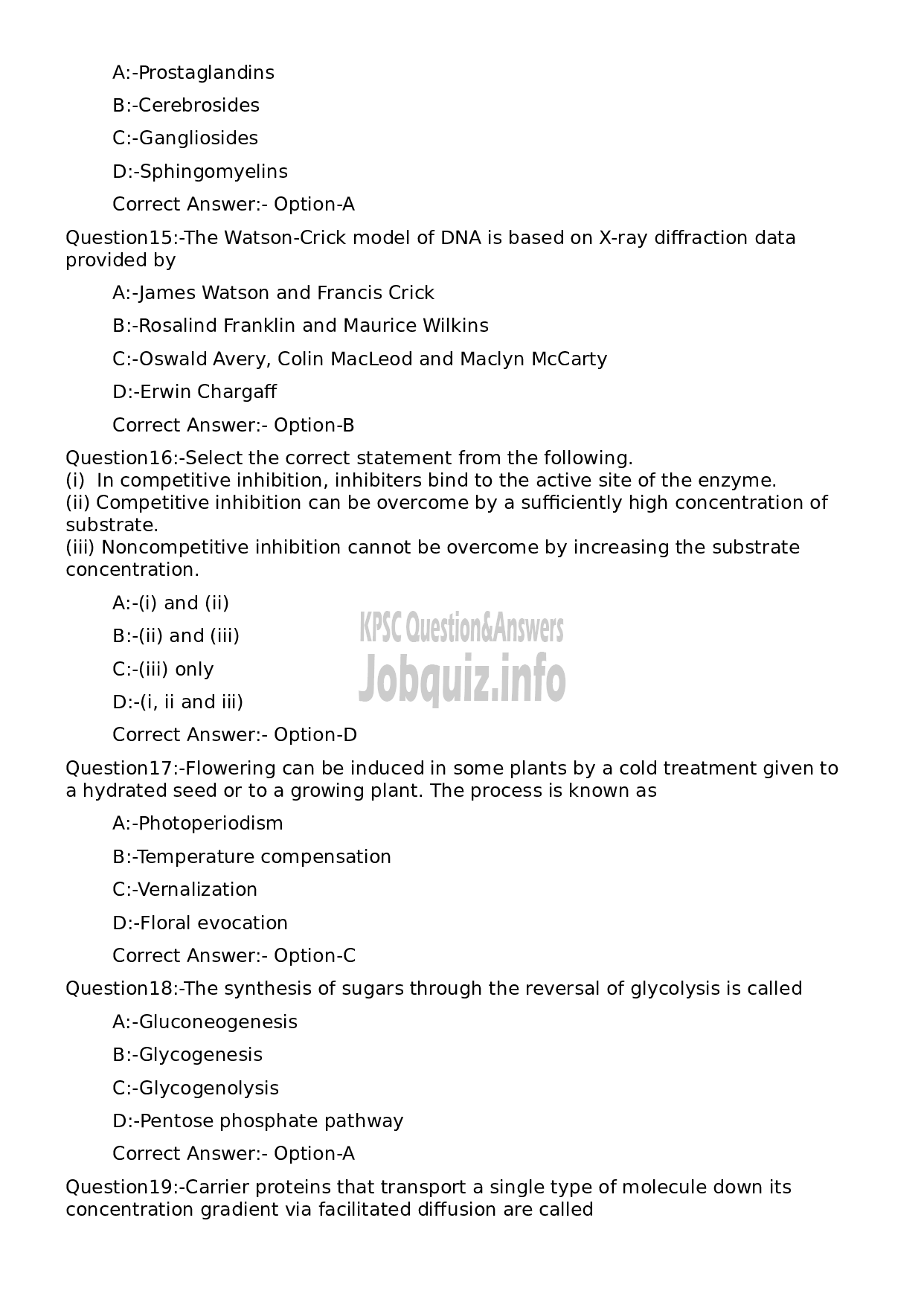 Kerala PSC Question Paper - Assistant Director (Biology)-4