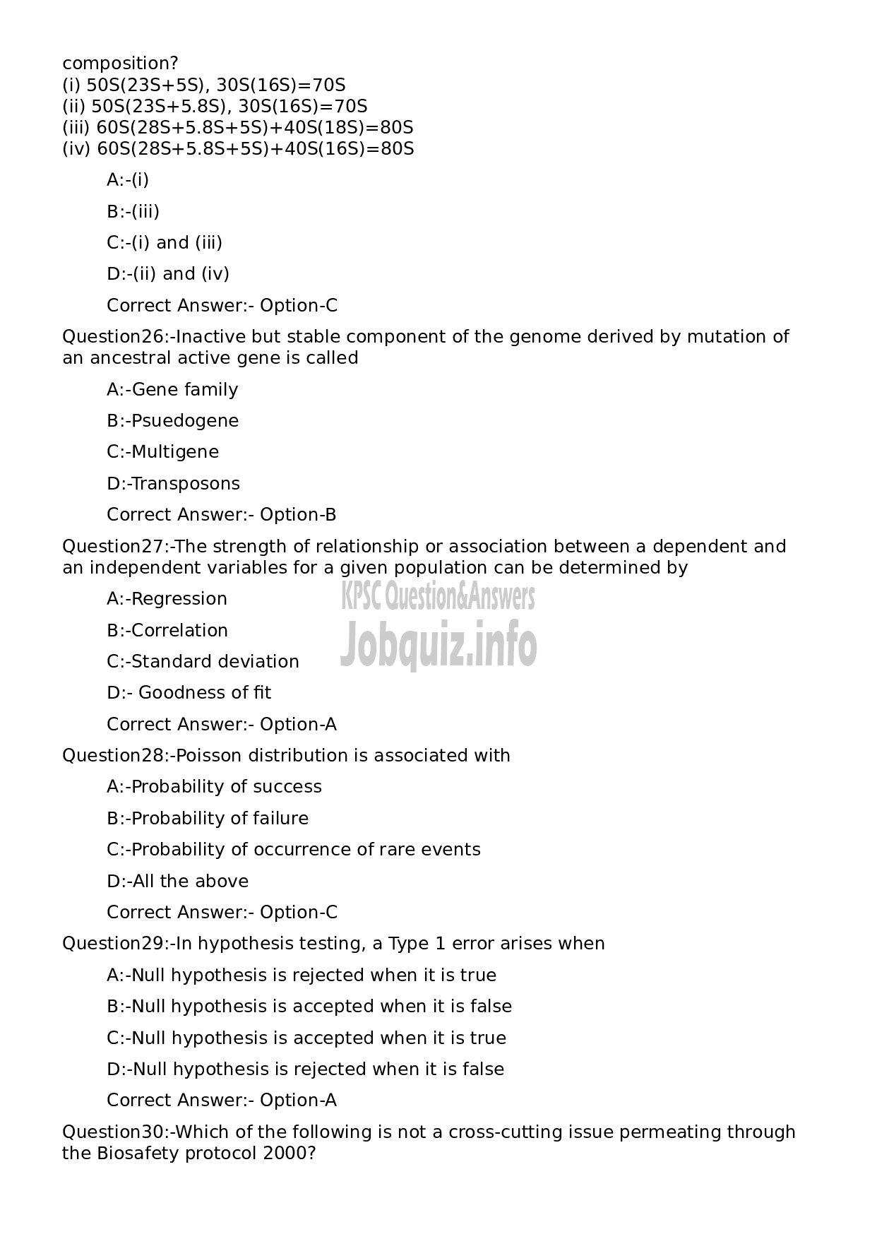 Kerala PSC Question Paper - Assistant Director (Biology)-6