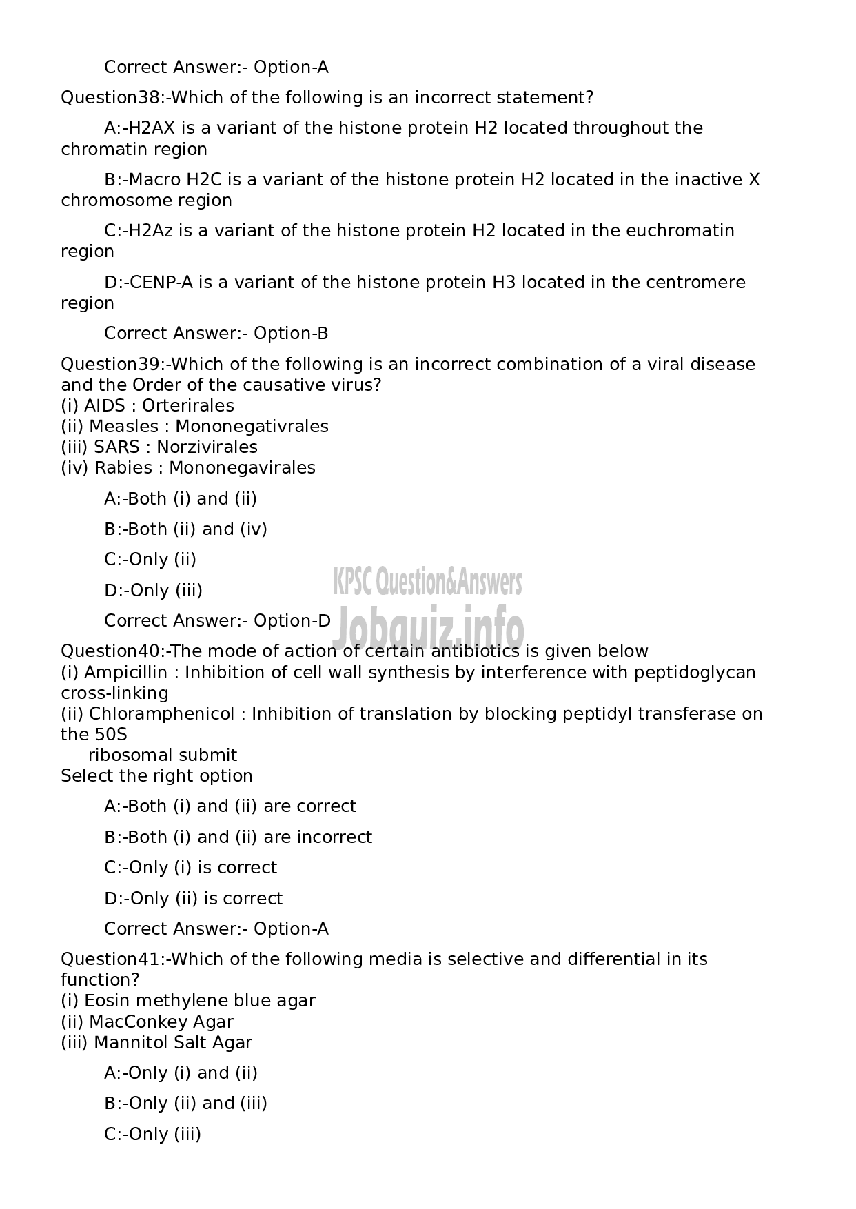 Kerala PSC Question Paper - Assistant Director (Biology)-9