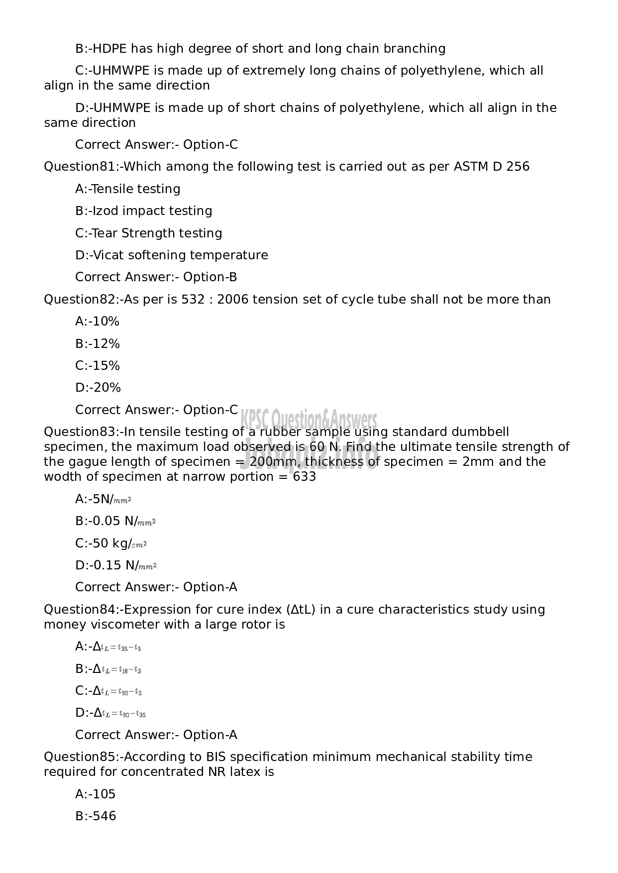 Kerala PSC Question Paper - Assistant Director (Plastic)-16