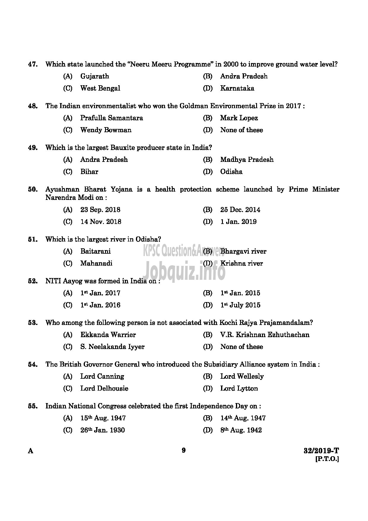 Kerala PSC Question Paper - Assistant Gr II (Direct & By Transfer) Kerala State Housing Board English / Tamil -7