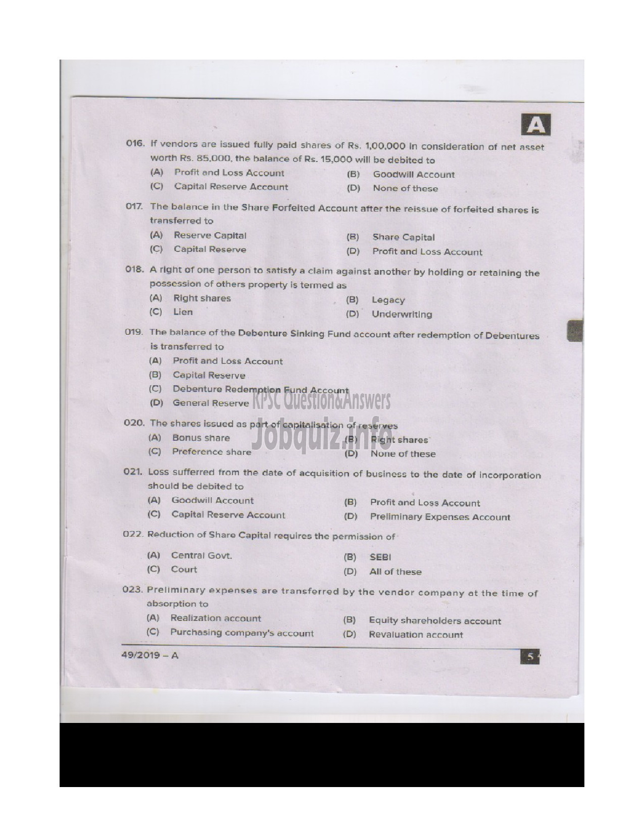 Kerala PSC Question Paper - Assistant Kerala Financial Corporation English -4