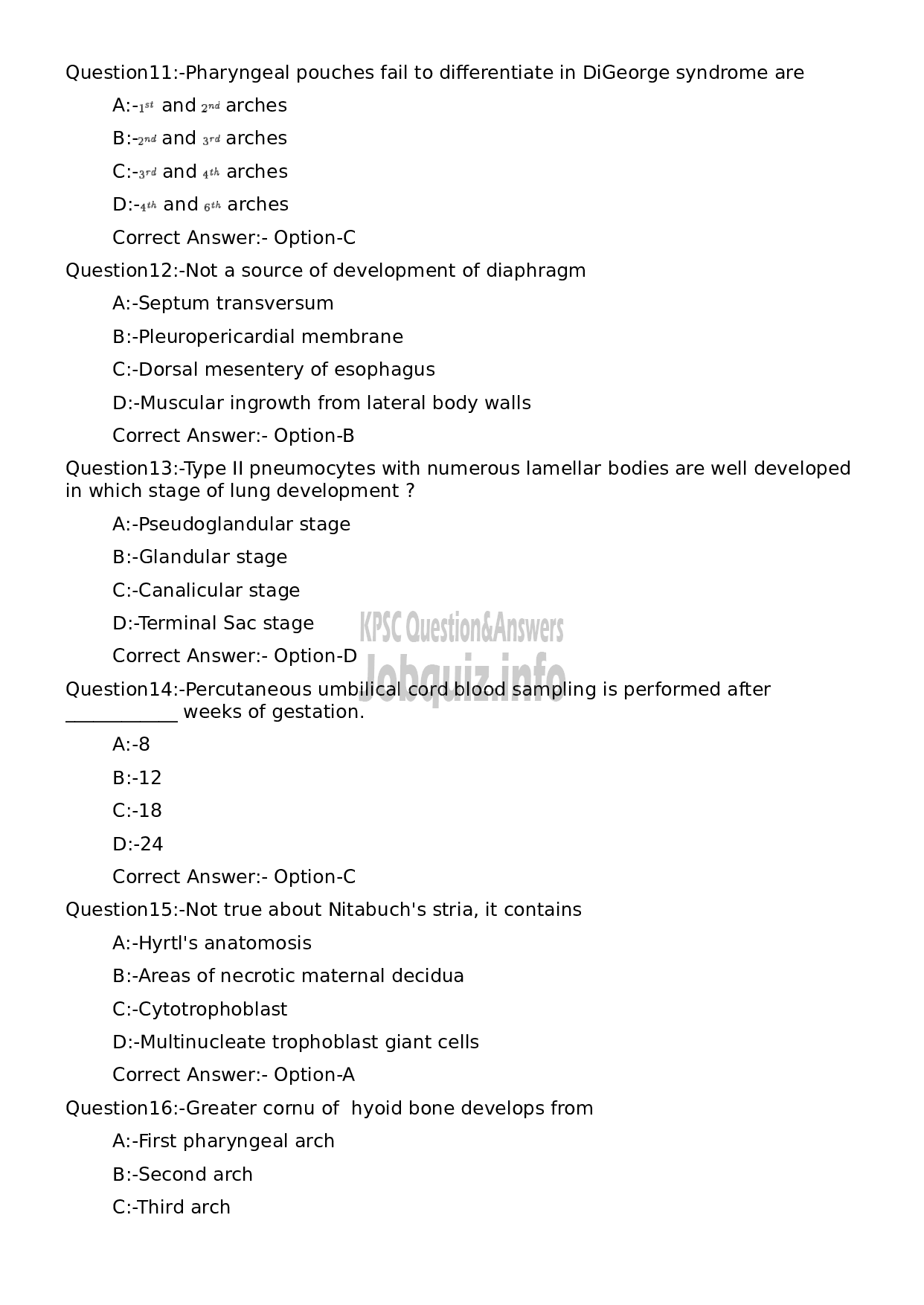 Kerala PSC Question Paper - Assistant Professor Anatomy-3