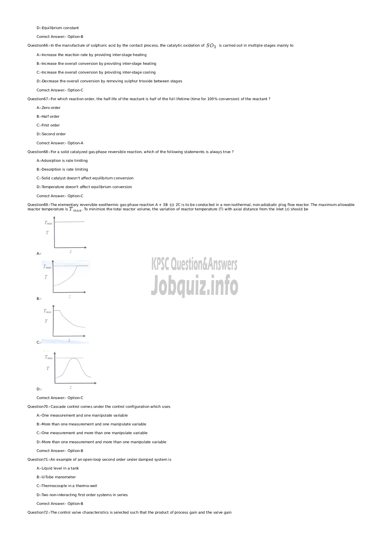 Kerala PSC Question Paper - Assistant Professor (Chemical Engineering)-10