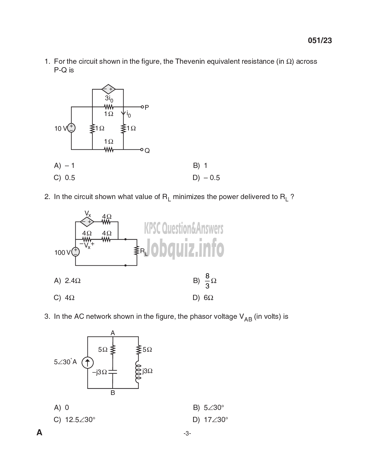 Kerala PSC Question Paper - Assistant Professor Electronics and Communication Engineering-3