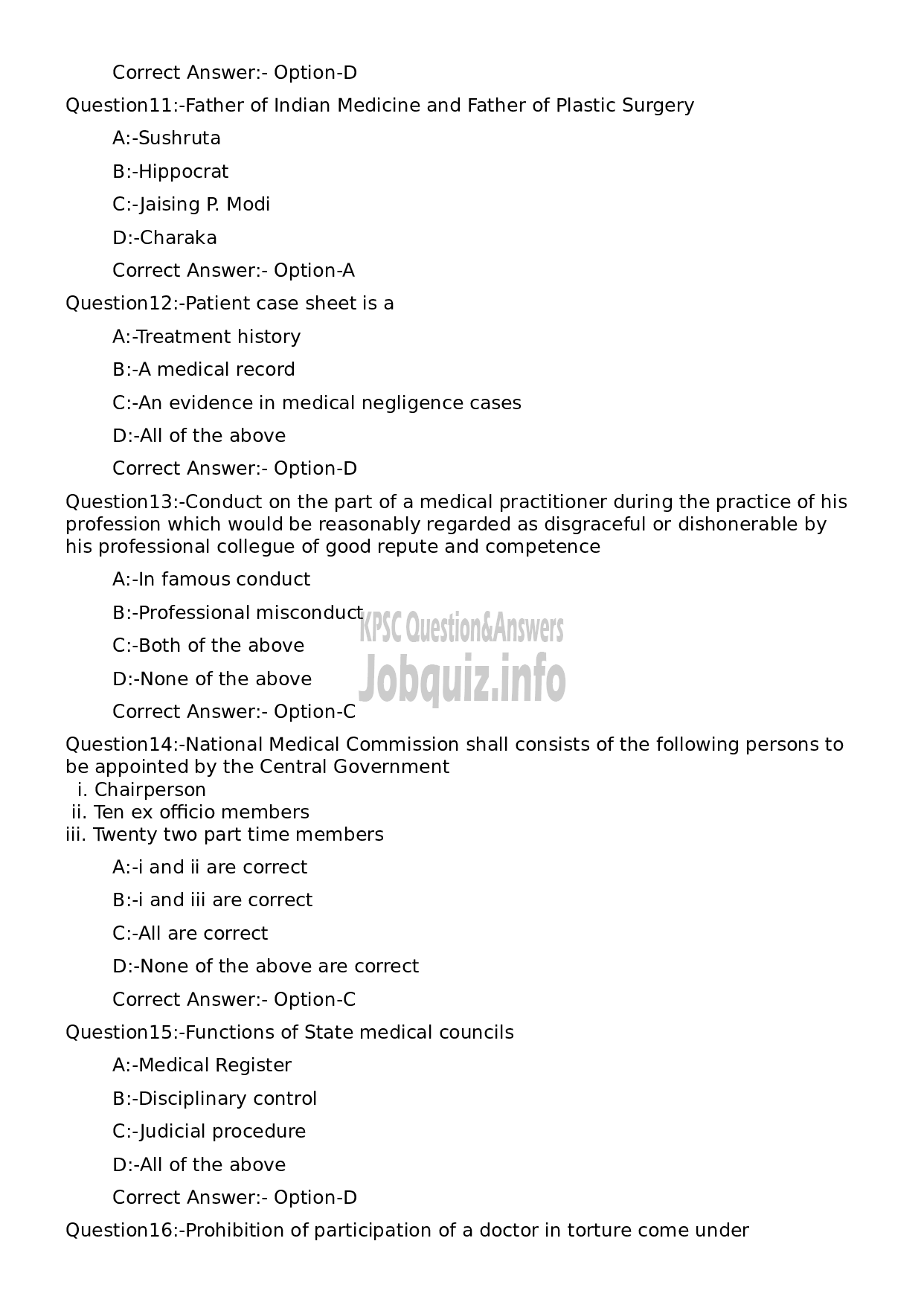 Kerala PSC Question Paper - Assistant Professor Forensic Medicine and Toxicology-3