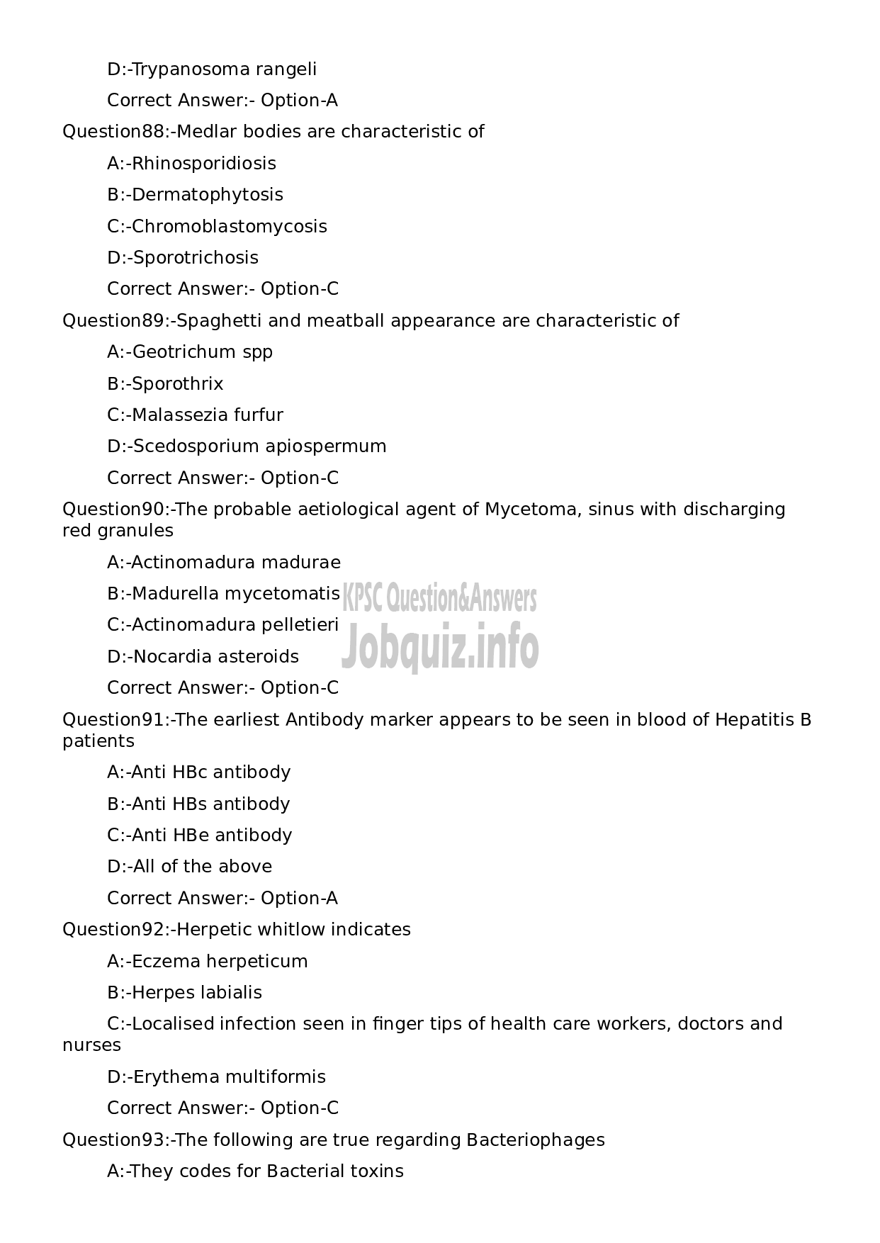 Kerala PSC Question Paper - Assistant Professor Pathology and Microbiology-17