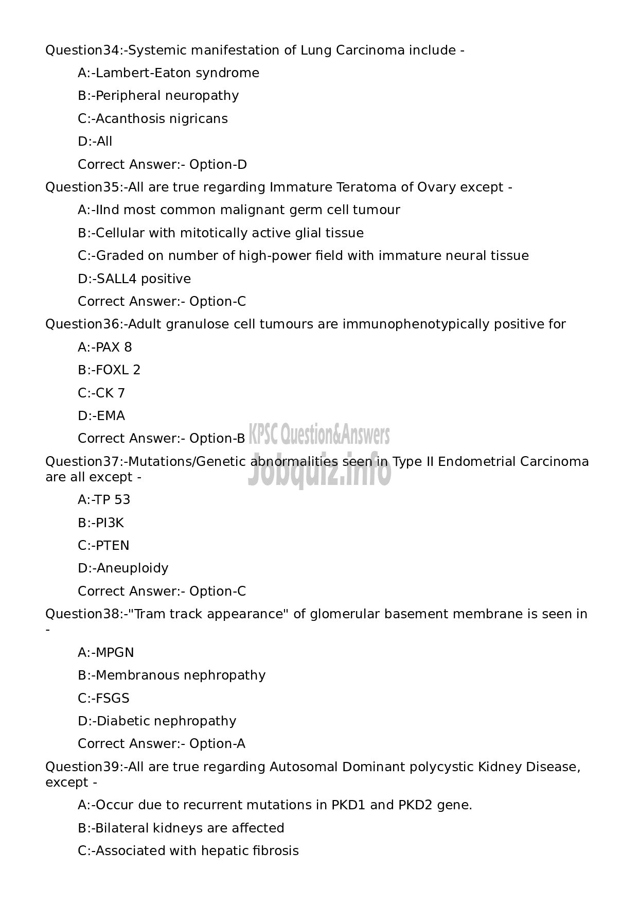 Kerala PSC Question Paper - Assistant Professor Pathology and Microbiology-7