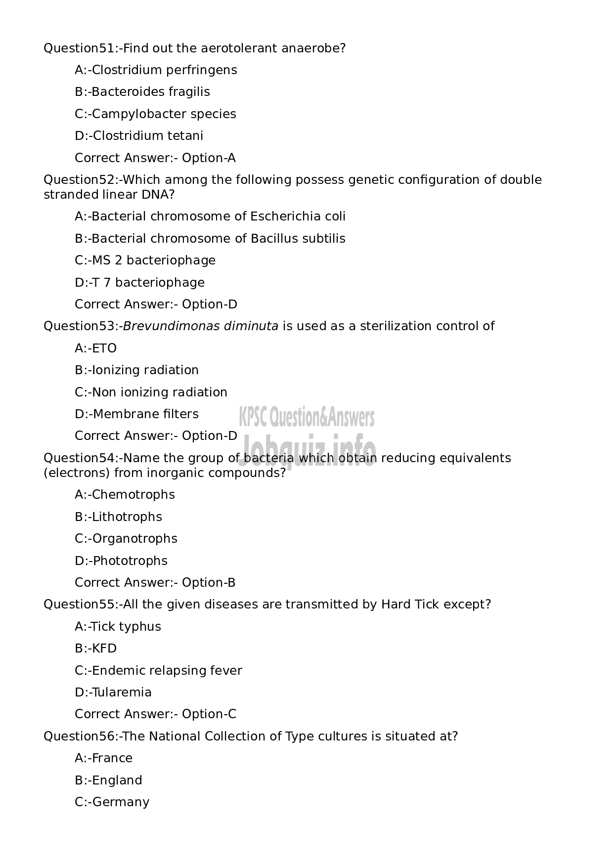 Kerala PSC Question Paper - Assistant Professor Pathology and Microbiology-10