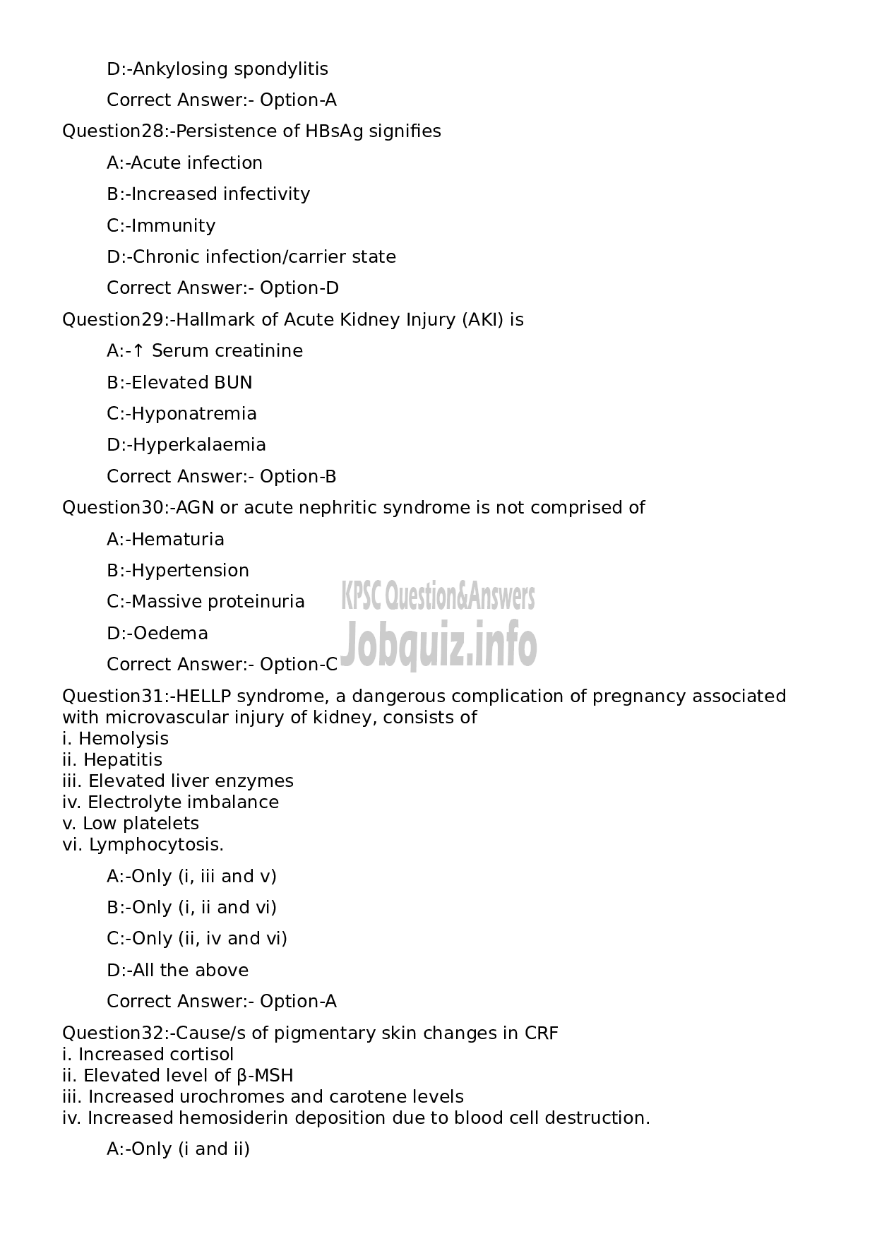 Kerala PSC Question Paper - Assistant Professor Practice of Medicine-6