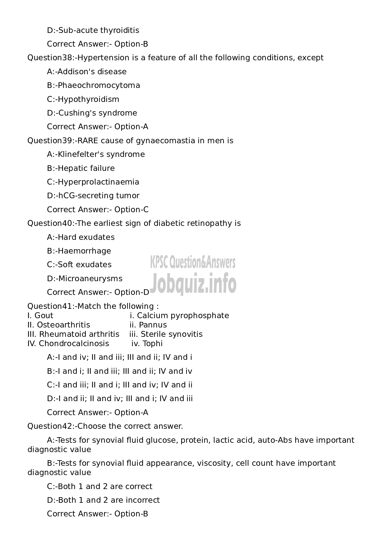 Kerala PSC Question Paper - Assistant Professor Practice of Medicine-8