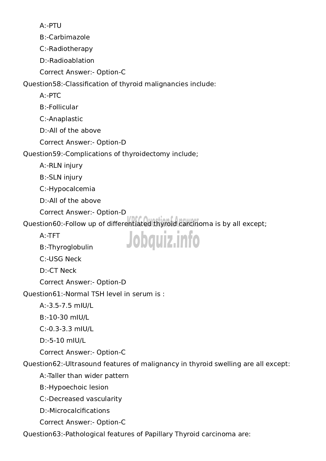 Kerala PSC Question Paper - Assistant Professor Surgery-11