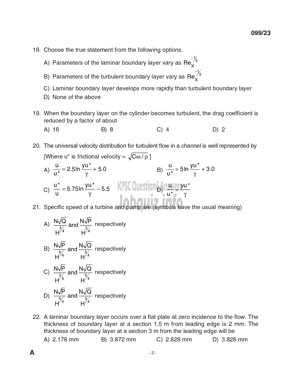 Kerala PSC Question Paper - Assistant Professor in Mechanical Engineering-7