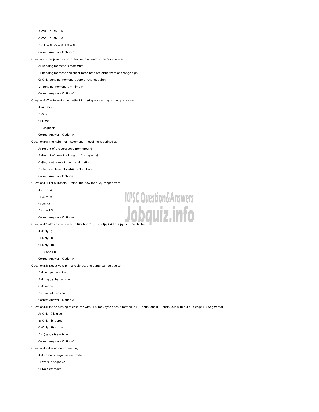 Kerala PSC Question Paper - Assistant Professor in Production Engineering-Technical Education Engineering Colleges -2