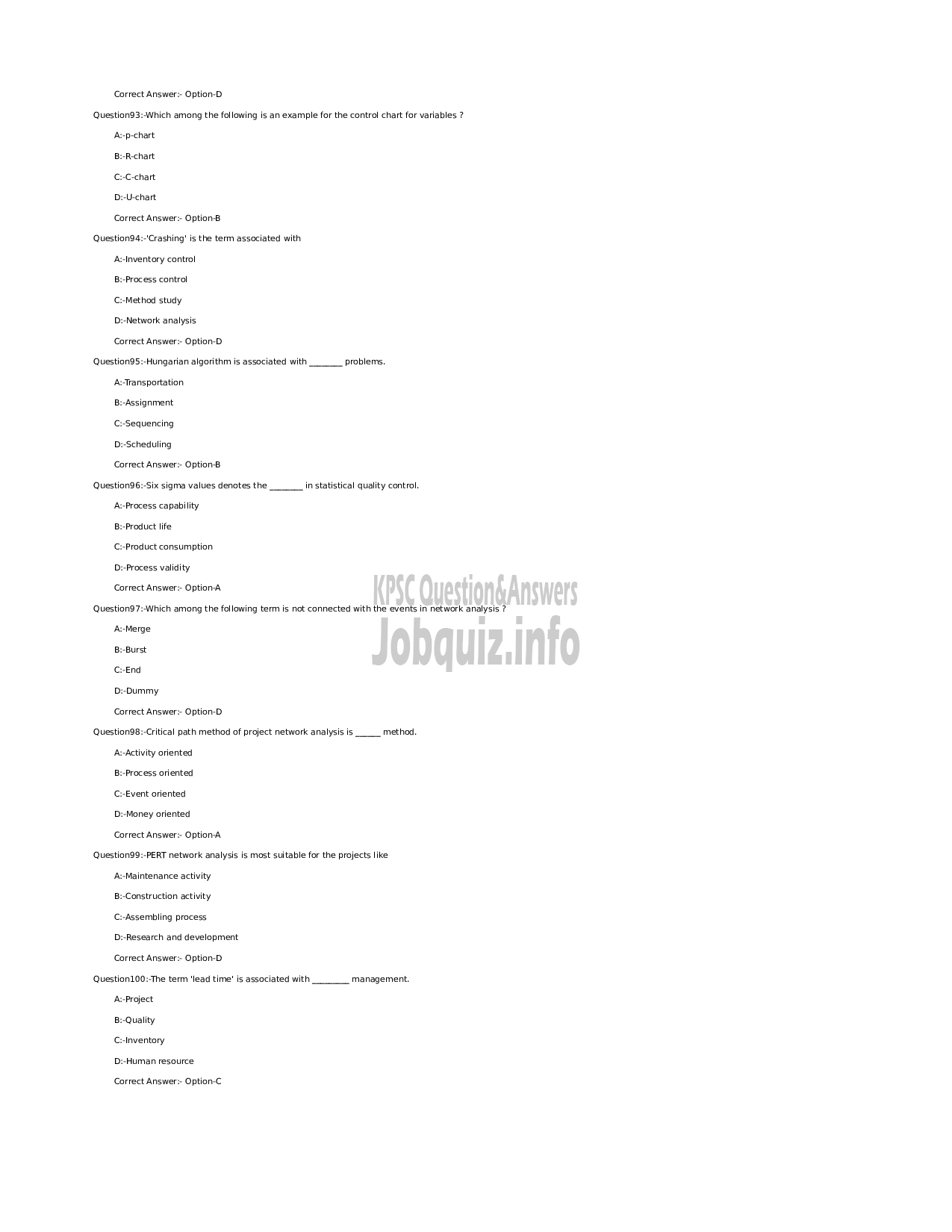 Kerala PSC Question Paper - Assistant Professor in Production Engineering-Technical Education Engineering Colleges -13