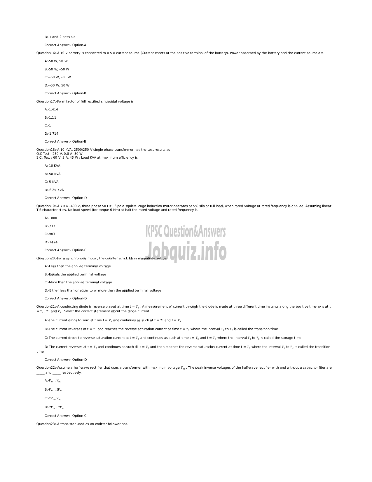 Kerala PSC Question Paper - Assistant Professor in Production Engineering-Technical Education Engineering Colleges -3