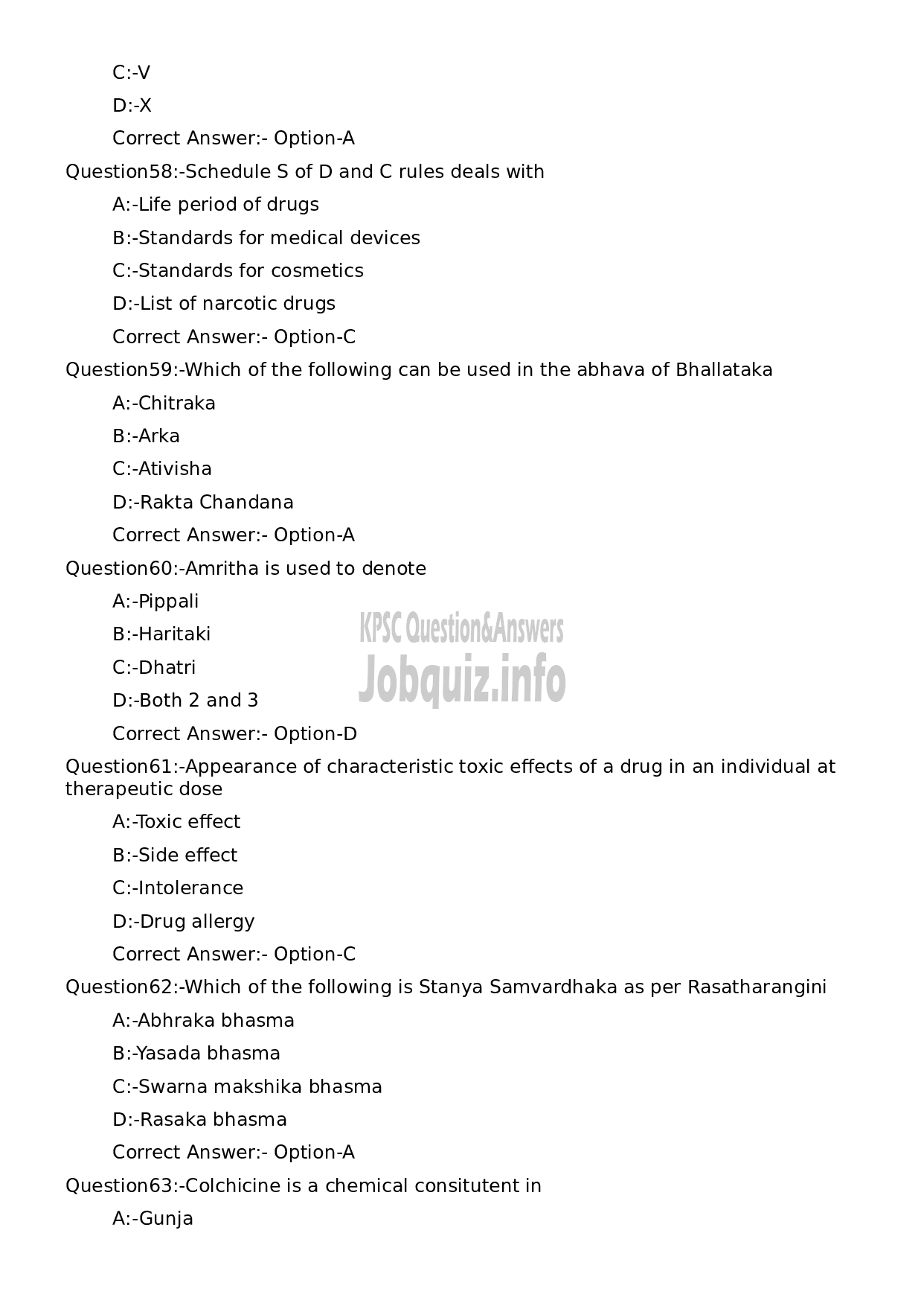 Kerala PSC Question Paper - Assistant Professor in Rasasasthra and Bhaishajyakalpana-11