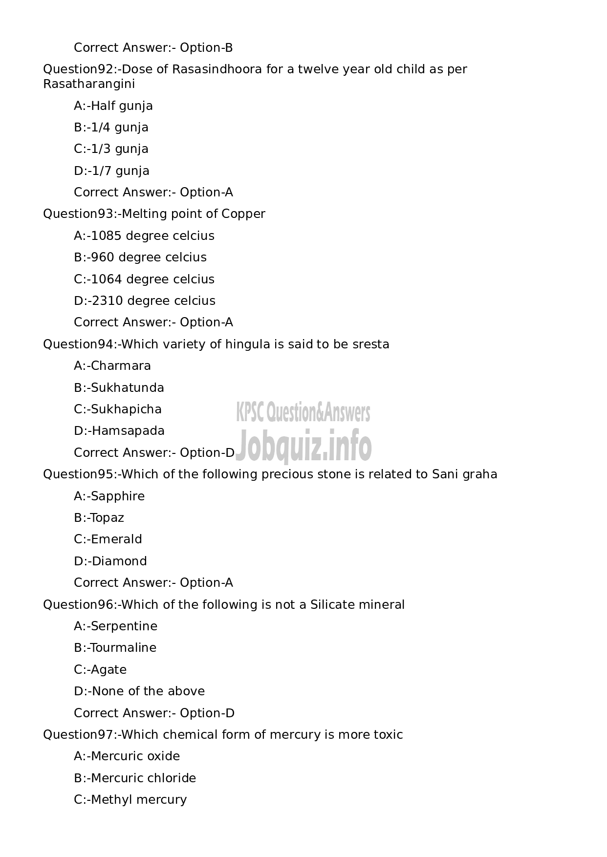 Kerala PSC Question Paper - Assistant Professor in Rasasasthra and Bhaishajyakalpana-17