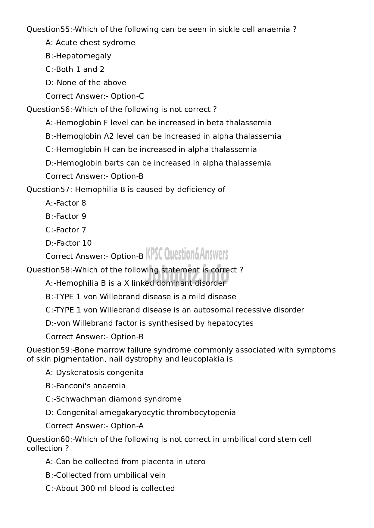 Kerala PSC Question Paper - Assistant Professor in Transfusion Medicine (Blood Bank)-11