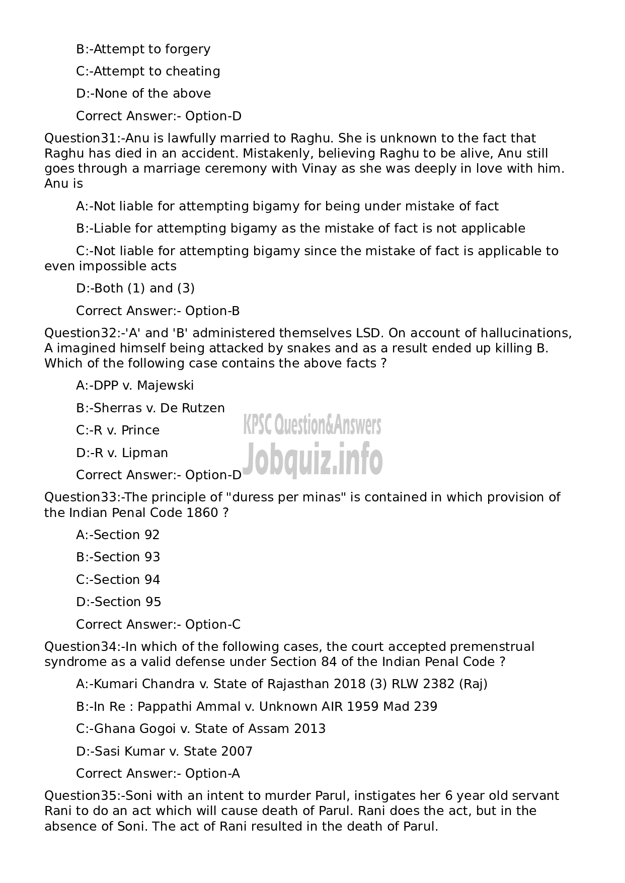 Kerala PSC Question Paper - Assistant Public Prosecutor Grade II-8