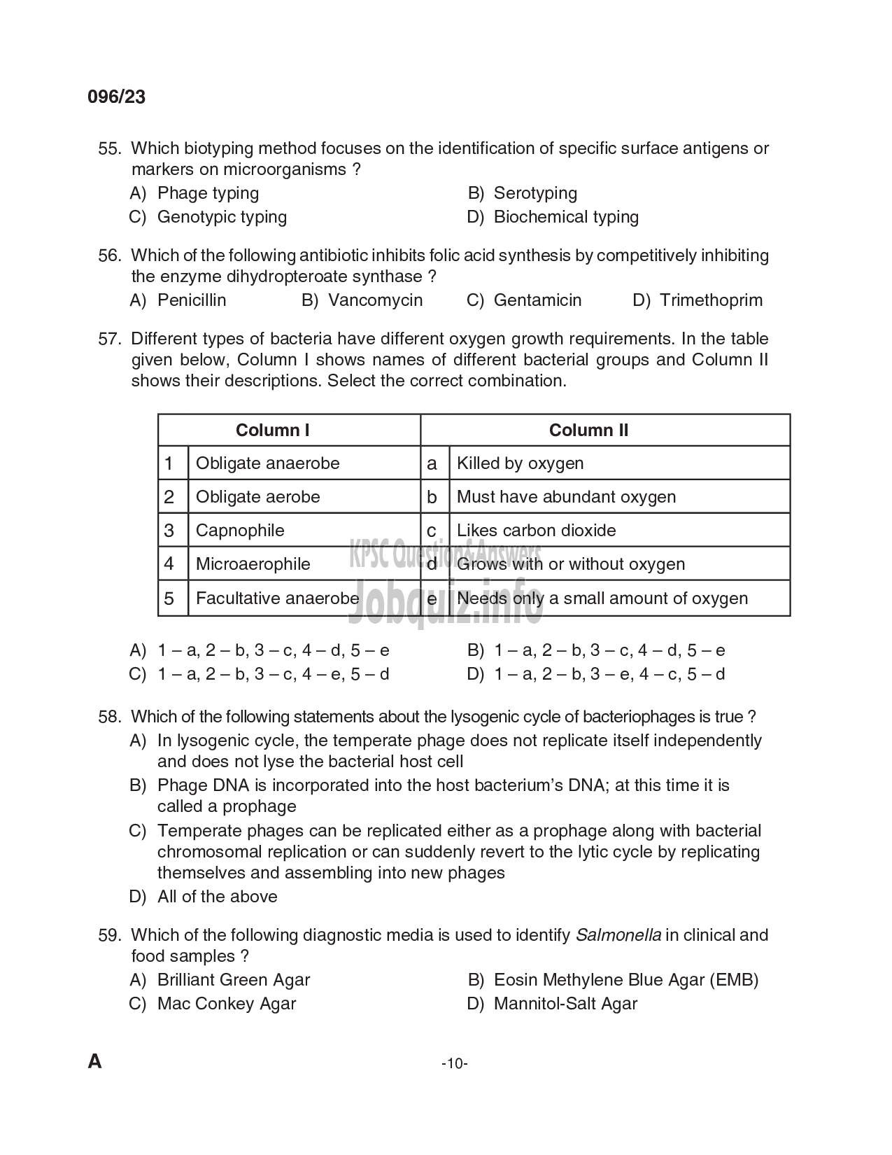 Kerala PSC Question Paper - Assistant Scientist in Kerala State Pollution Control Board-10