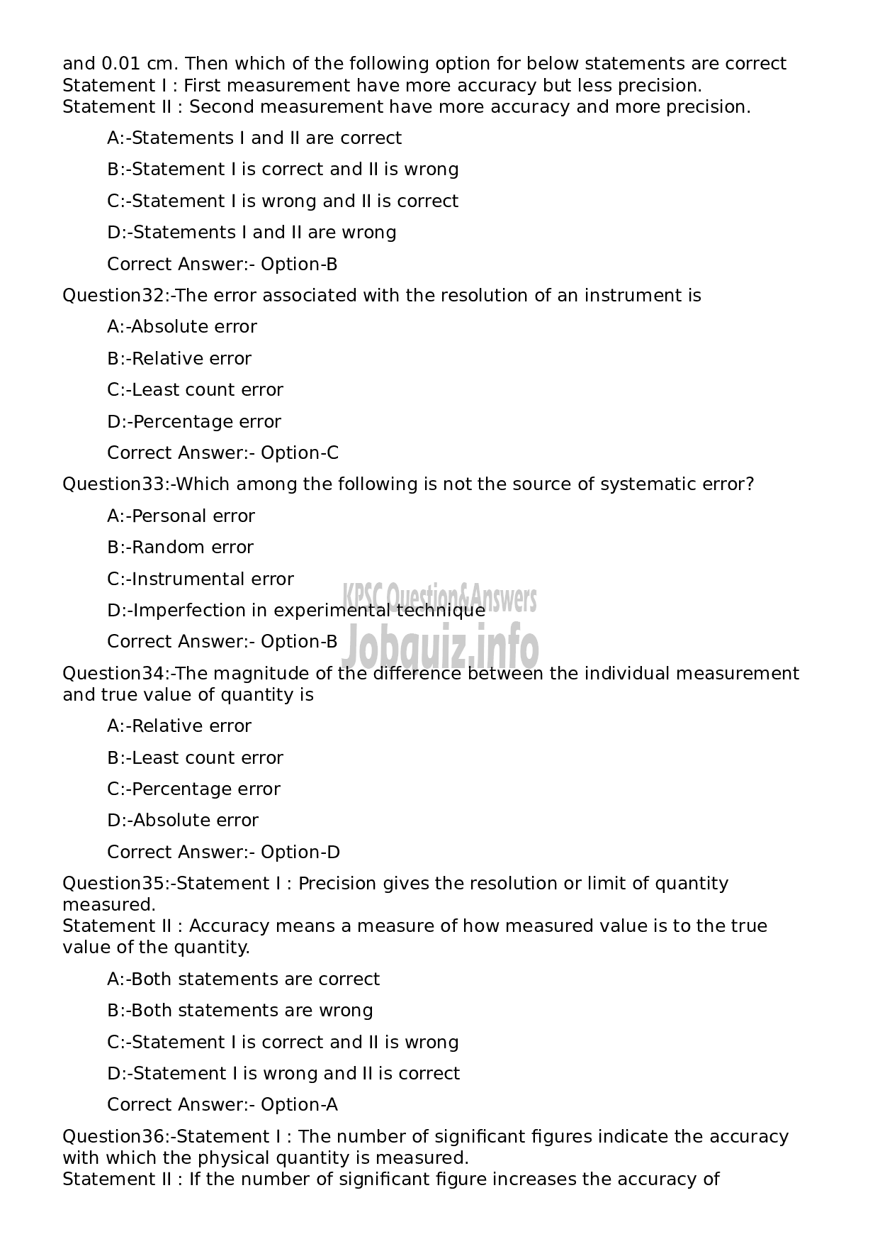 Kerala PSC Question Paper - Assistant Tester cum Guager - Malabar Cements Ltd-7
