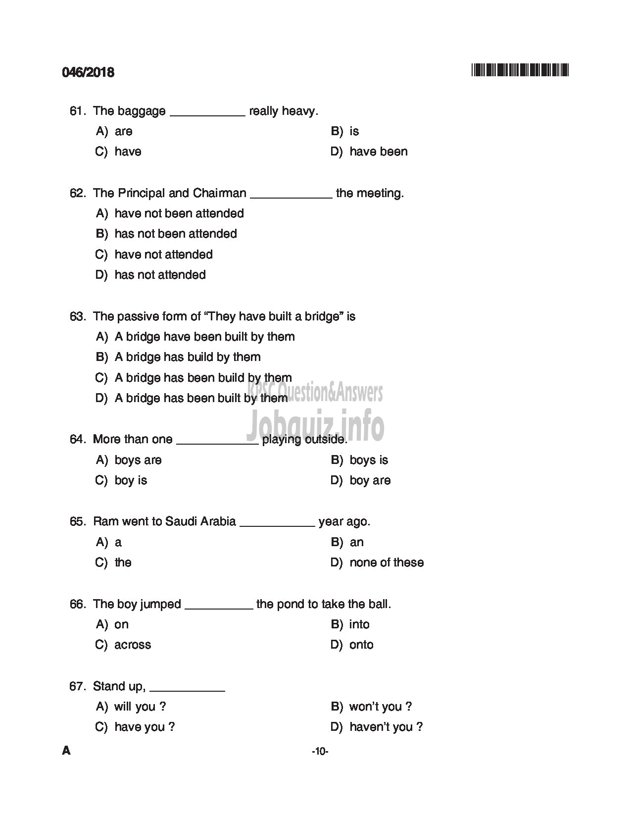 Kerala PSC Question Paper - BEAT FOREST OFFICER FOREST-10