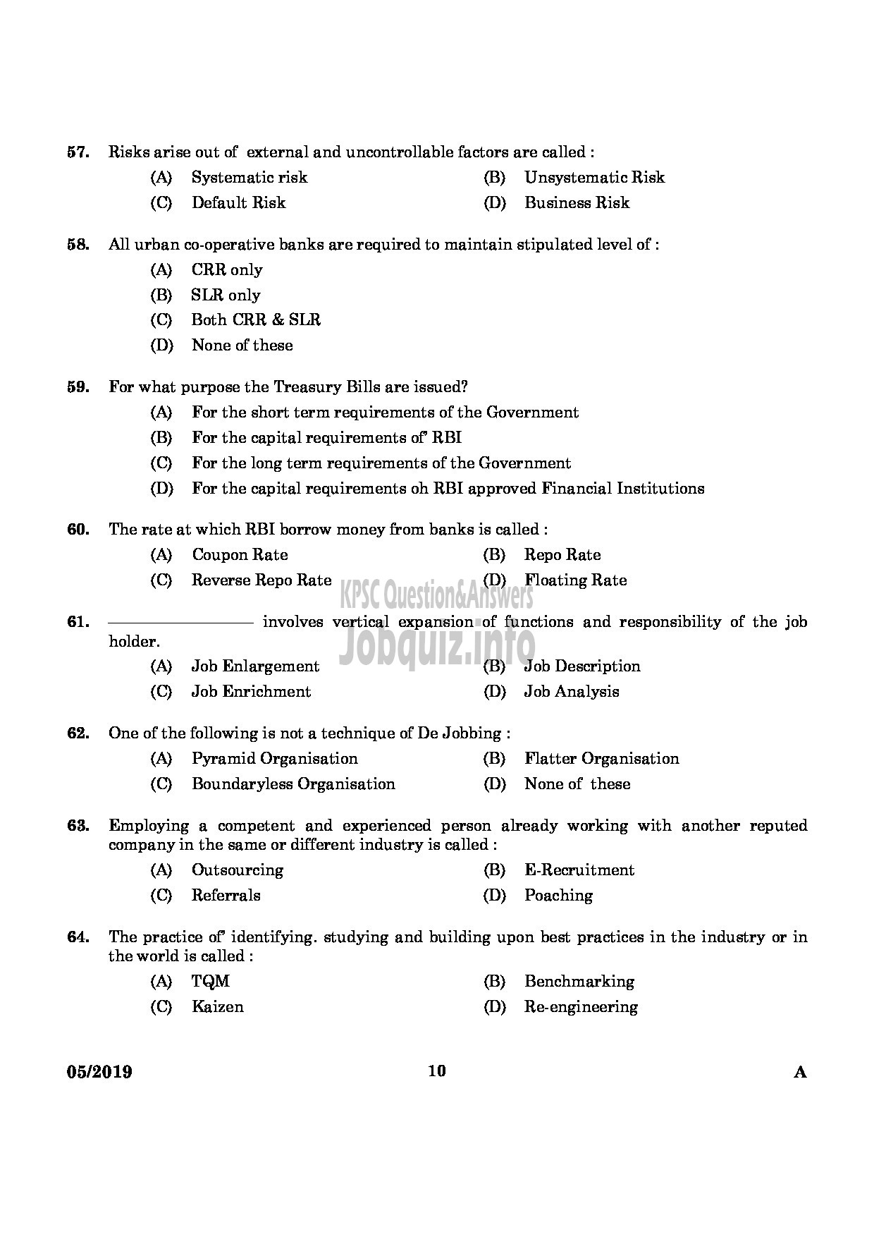 Kerala PSC Question Paper - BRANCH MANAGER DISTRICT COOPERATIVE BANK English-8