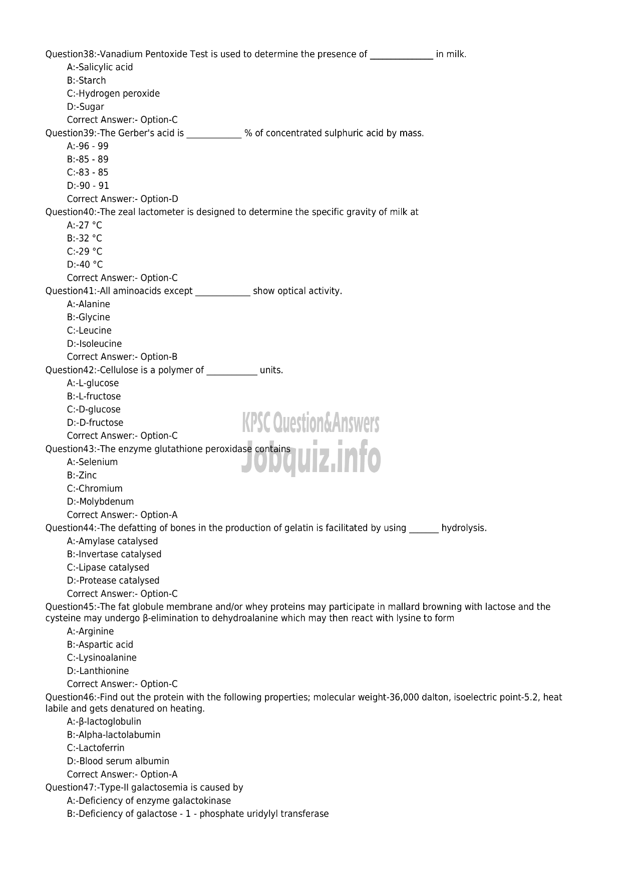 Kerala PSC Question Paper - Bacteriologist / Dairy Microbiologist - PART-I (GRL. CATEGORY) PART -5