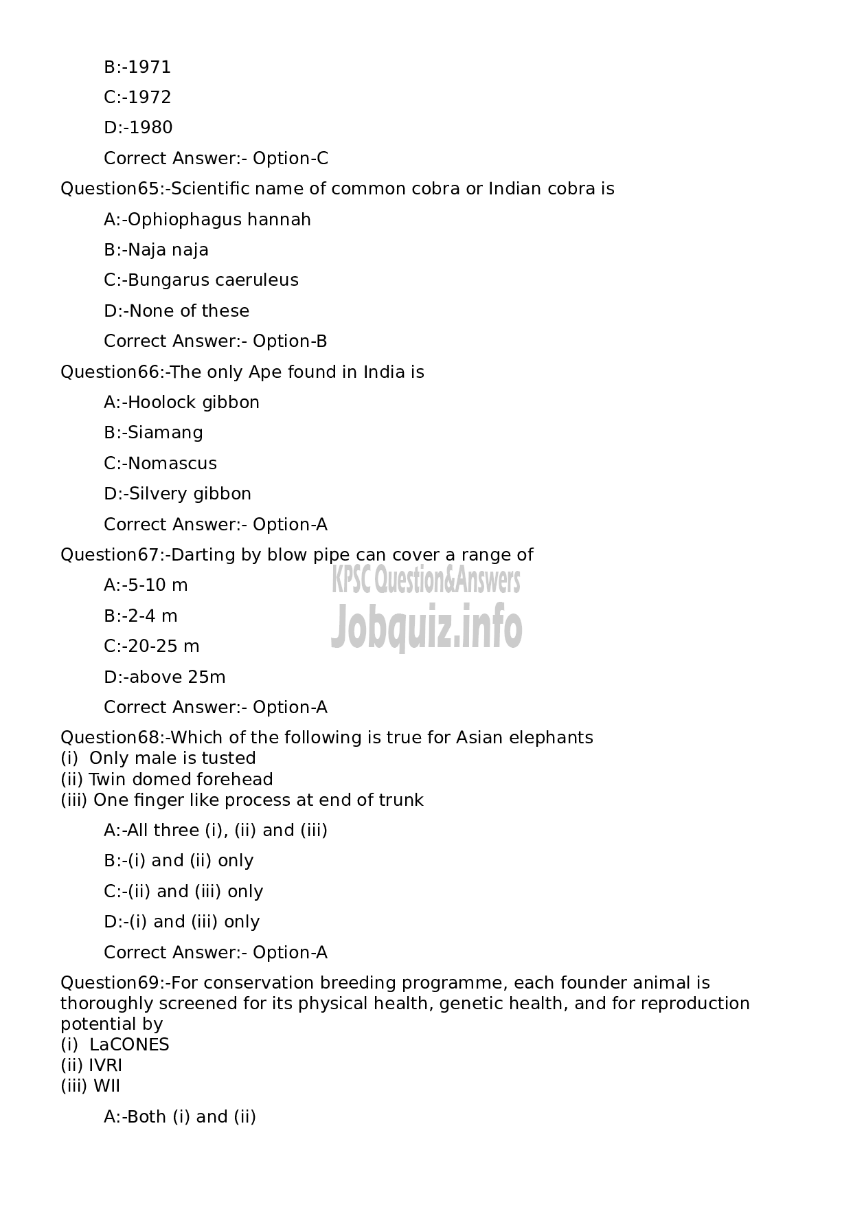 Kerala PSC Question Paper - Biologist-14