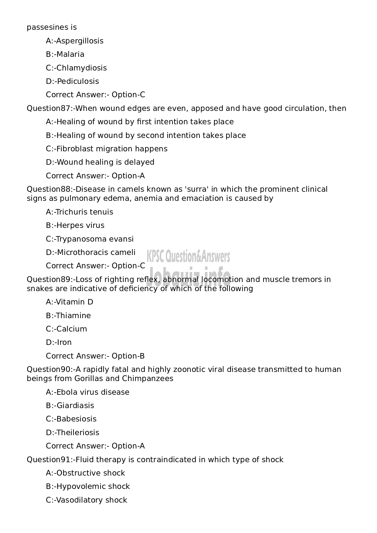 Kerala PSC Question Paper - Biologist-18