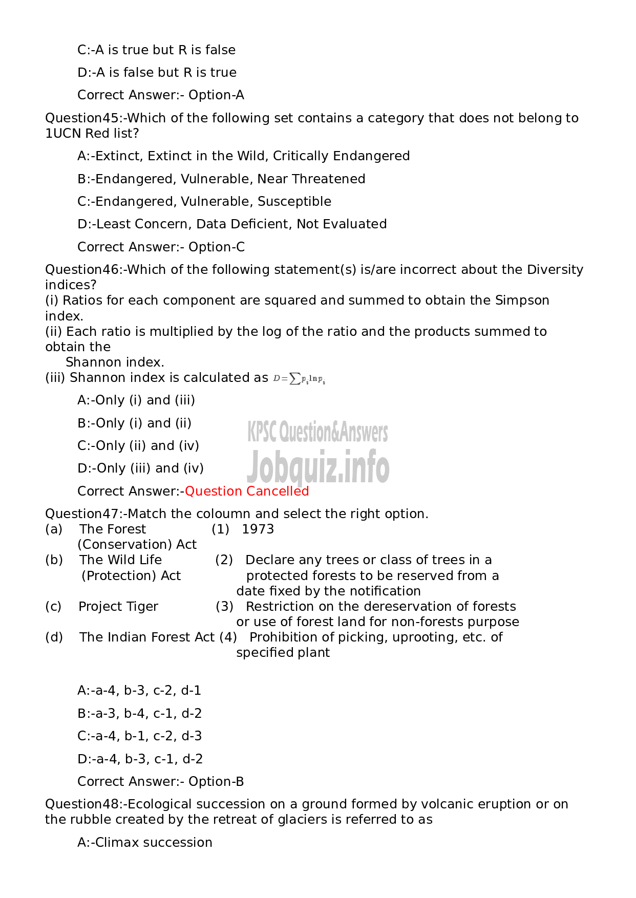 Kerala PSC Question Paper - Biologist-10