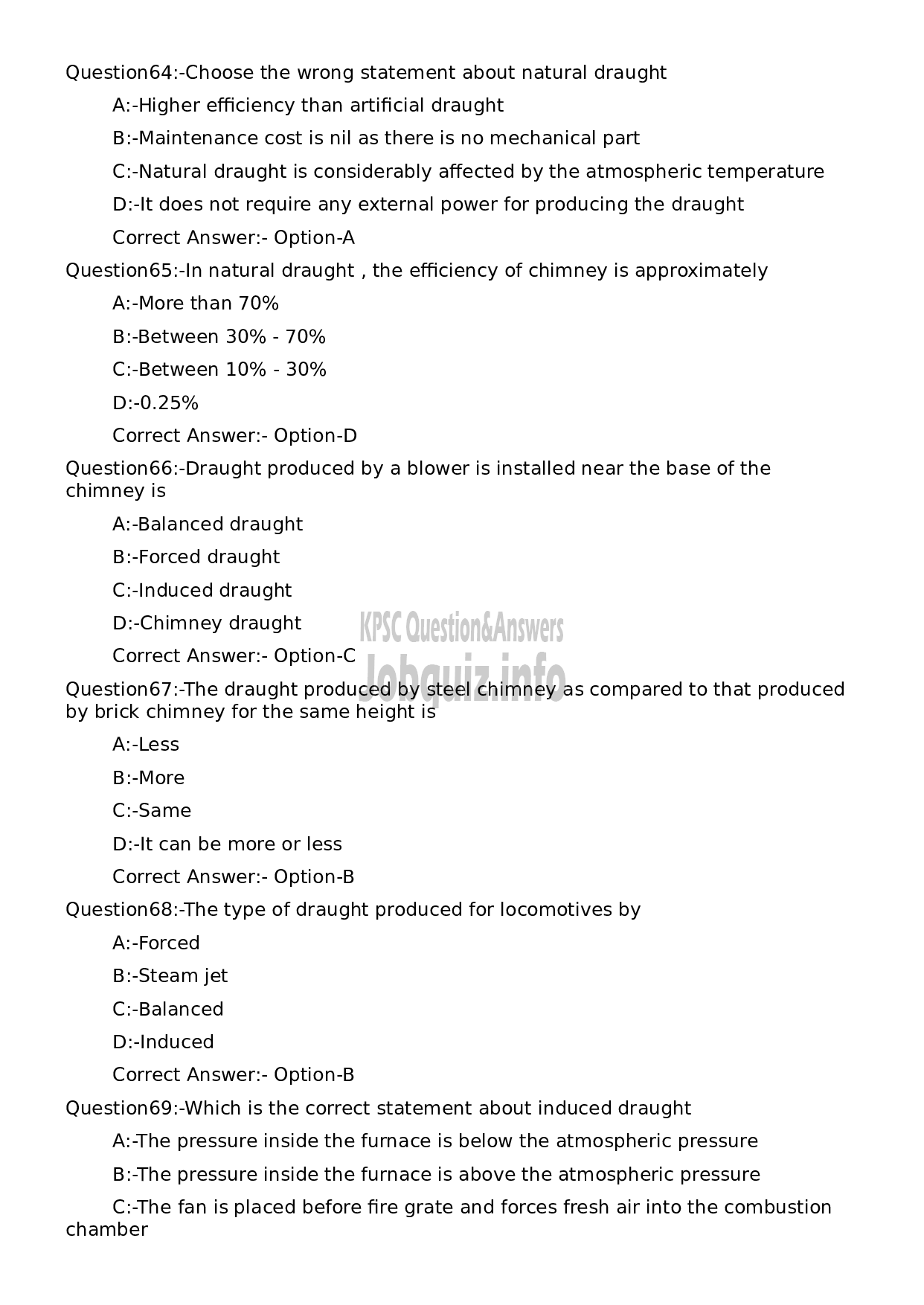 Kerala PSC Question Paper - Boiler Attendant-14