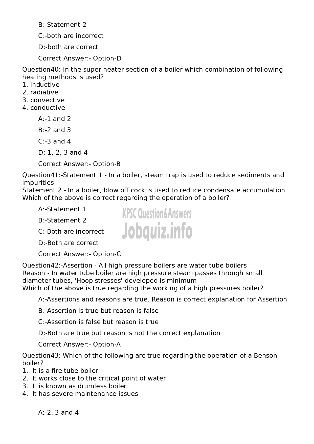 Kerala PSC Question Paper - Boiler Attendant-9