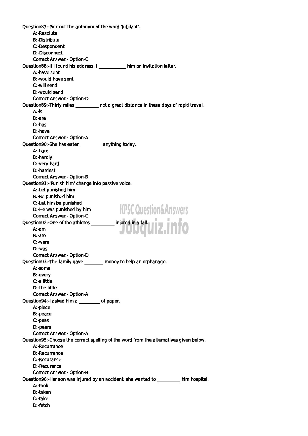 Kerala PSC Question Paper - CARETAKER MALE SOCIAL JUSTICE DEPARTMENT-10