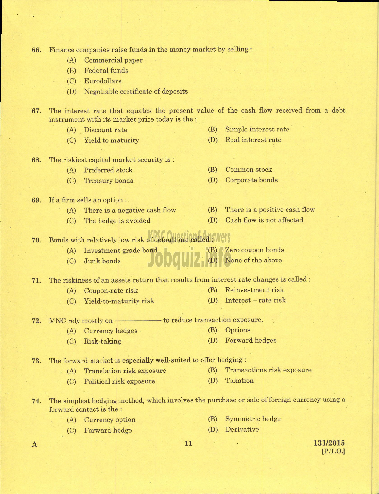 Kerala PSC Question Paper - CHIEF INTERNAL AUDITOR KSEB-9