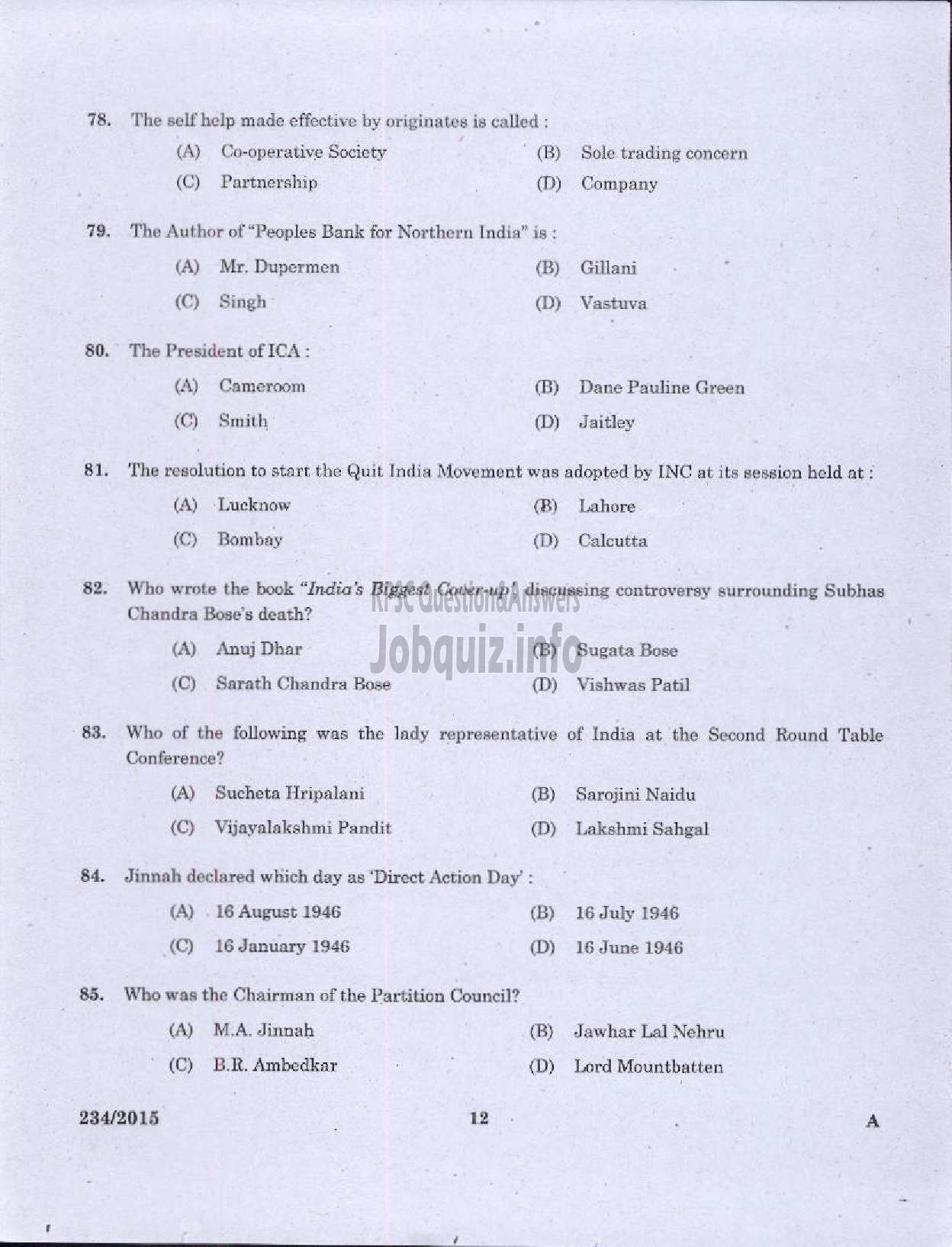 Kerala PSC Question Paper - CLERK/CASHIER DISTRICT CO OPERATIVE BANK-10